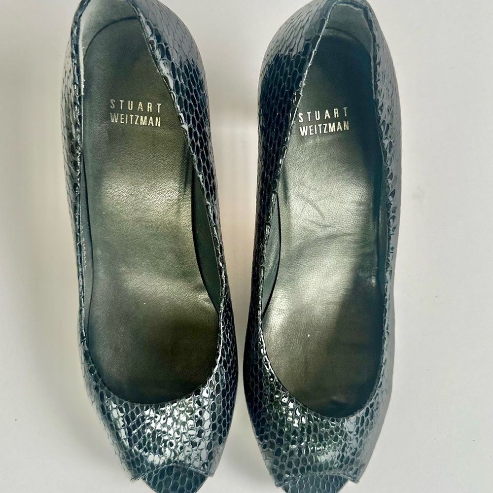 Stuart Weitzman Blue Textured Flats